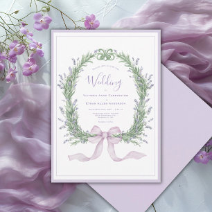 Invitation Mariage Champêtre Floral Violet Antique