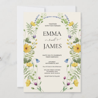 Invitation Mariage Champêtre Minimaliste Moderne Fleur des Ch