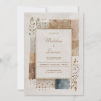 Mariage Champêtre Patchwork Toile de Jute Feuille