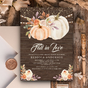 Invitation Mariage Champêtre Rustique avec Citrouille Florale