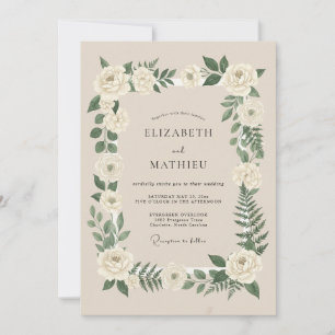 Invitation Mariage champêtre sophistiqué dans les tons de sab