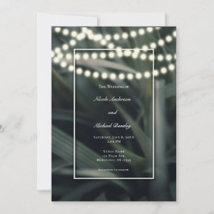 Invitation Mariage Champêtre Vert Printemps Herbe Feuilles & 