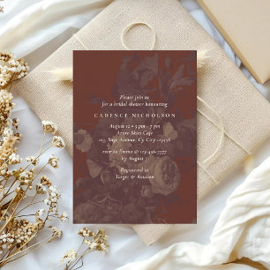 Invitation Mariage Champêtre Vintage avec Fleurs de Terre Cui