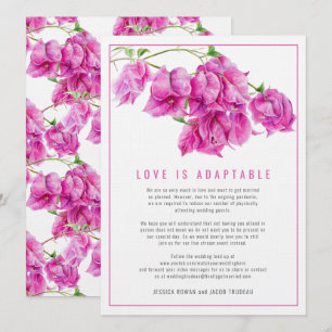 Invitation Mariage changé en bougainvilliers en direct rose