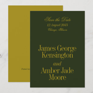 Invitation Mariage Chartreuse Vert Olive de Style Éditorial