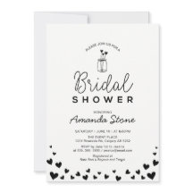 Mariage chic avec pot Mason et coeurs noir