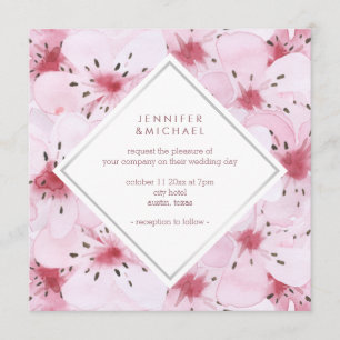 Invitation Mariage chic en fleurs de cerises