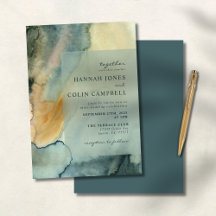 Mariage chic en granit bleu vert Aquarelle