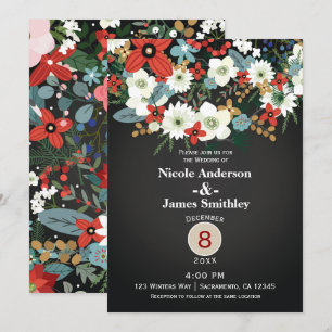 Invitation Mariage chic foncé floral coloré génial audacieux