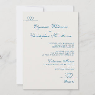 Invitation Mariage chic moderne bleu aqua mélange et assorti