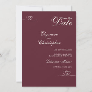 Invitation Mariage Chic Moderne en Bourgogne Enregistrez la