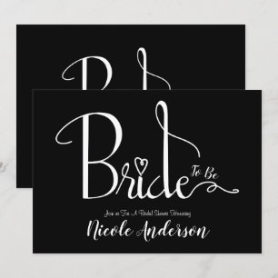Invitation Mariage Chic Moderne Noir et Blanc Fête de Mariée