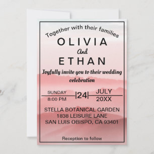 Invitation Mariage chic montagne abstrait romantique élégant