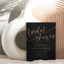 Mariage Chic Noir & Or Calligraphie