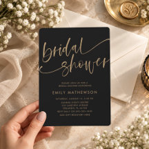 Mariage Chic Noir & Or Calligraphie