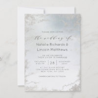 Mariage chic Ombre Dusty Blue Frosted Silver Foil