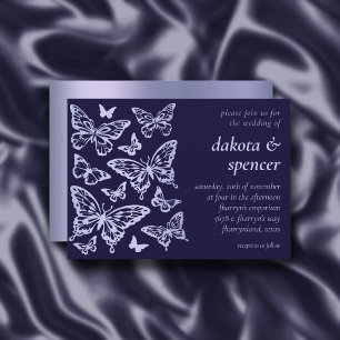 Invitation Mariage chic papillon   Violette violette de lavan