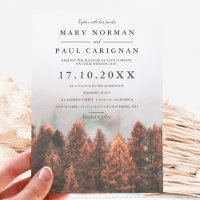 Mariage chic photo forêt de pins automne hiver