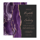 Mariage Chic Rose Gold Violet Agate Foncé