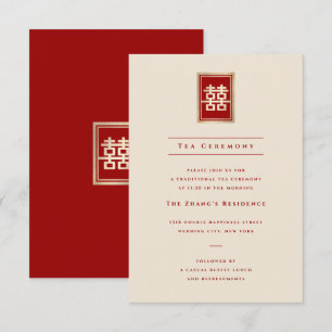 Invitation Mariage chinois à double bonheur
