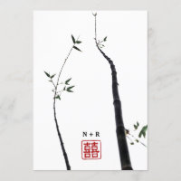 Mariage chinois d'amour de © de bonheur en bambou