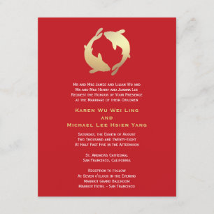 Invitation Mariage chinois de Koi d'or