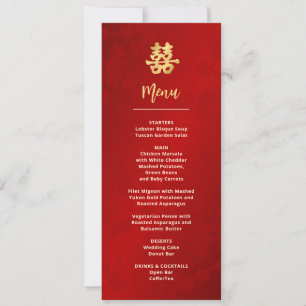 Invitation Mariage chinois rouge moderne