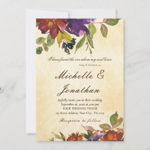 Invitation Mariage Chrétien de l'automne de l'automne de l'or