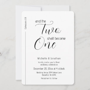 Invitation Mariage chrétien minimaliste moderne tendance