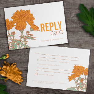 Invitation Mariage chrysanthemum orange mariage de automne rs
