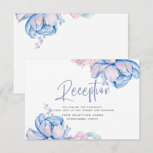 Invitation Mariage Ciel Bleu et Bubblegum Pink Peonies