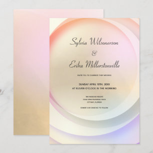 Invitation Mariage circulaire Rainbow Pastel doux