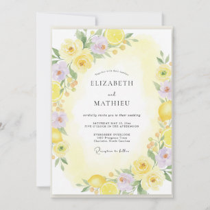 Invitation Mariage Citron Amalfi Jaune