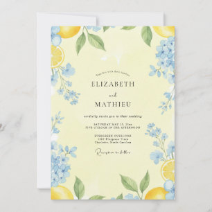 Invitation Mariage Citron Bleu Eucalyptus