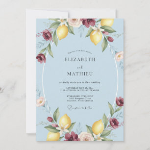 Invitation Mariage Citron Eucalyptus Ciel