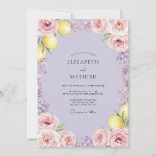 Invitation Mariage Citron Eucalyptus Lilas Clair