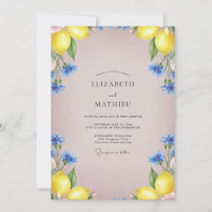 Invitation Mariage Citron Jaune Eucalyptus