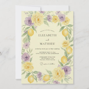 Invitation Mariage Citron Lavande Eucalyptus Assourdi