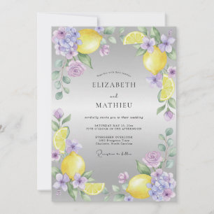 Invitation Mariage Citron Lilas Eucalyptus