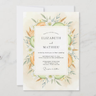 Invitation Mariage Citron Pâle Jaune Eucalyptus Doux