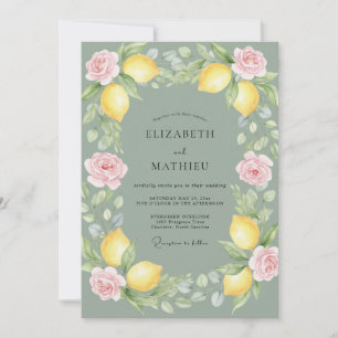 Invitation Mariage Citron Sage Eucalyptus Citron Muté