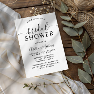 Invitation Mariage civil Black & White Calligraphie Manuscrit