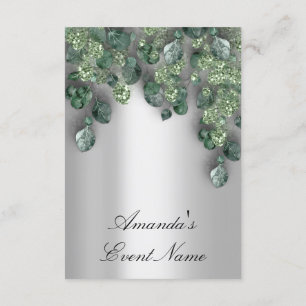 Invitation Mariage civil Paillettes Brun Gris Eucalyptus Verd