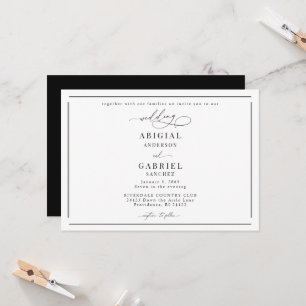 Invitation Mariage Classi Élégance Noir et Blanc
