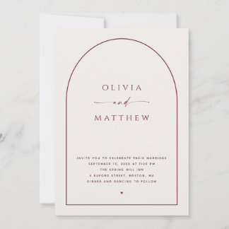 Invitation Mariage Classique Douce Ivory | Photo d'arche + QR