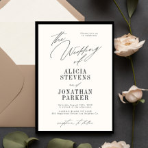 Mariage classique en typographie formelle noire et