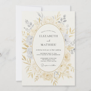 Invitation Mariage Classique Intemporel Champagne