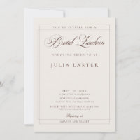 Mariage classique ivoire brun calligraphie déjeune