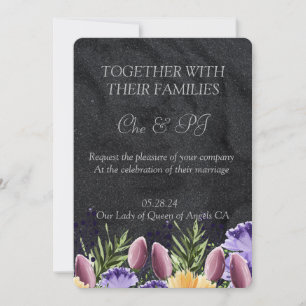Invitation Mariage classique minimaliste noir