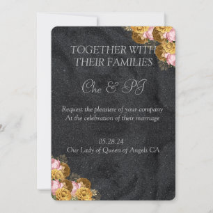 Invitation Mariage classique minimaliste noir